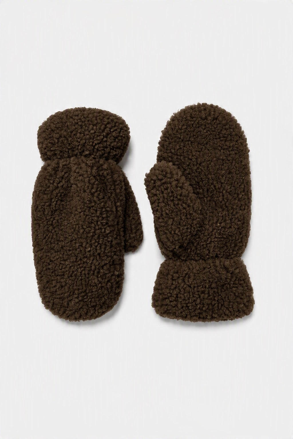 JA202 Dark Brown Teddy Mittens