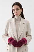 JA383 Fuchsia Faux Fur Cuff Gloves