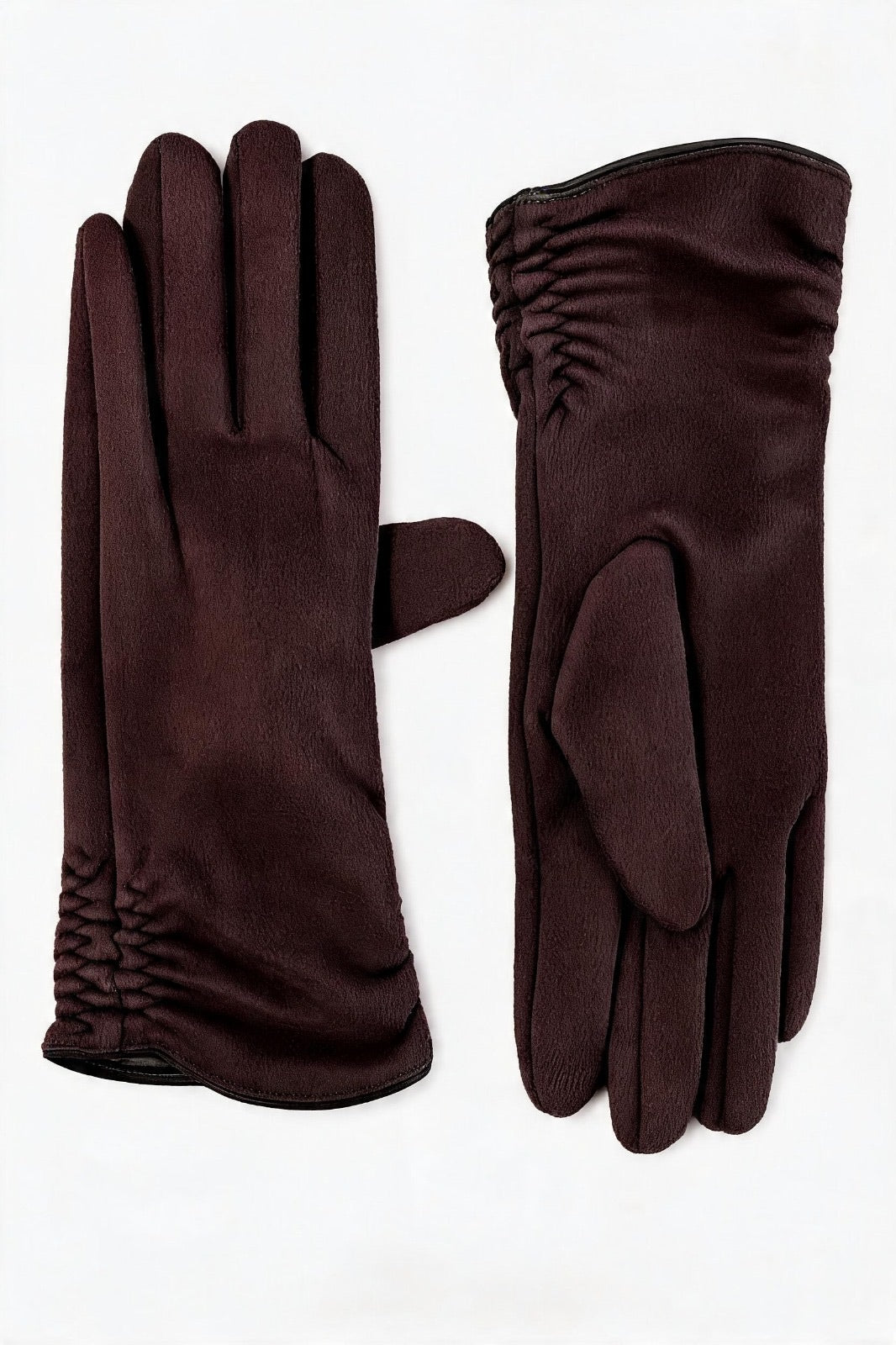 JA239 Brown Ruched Gloves
