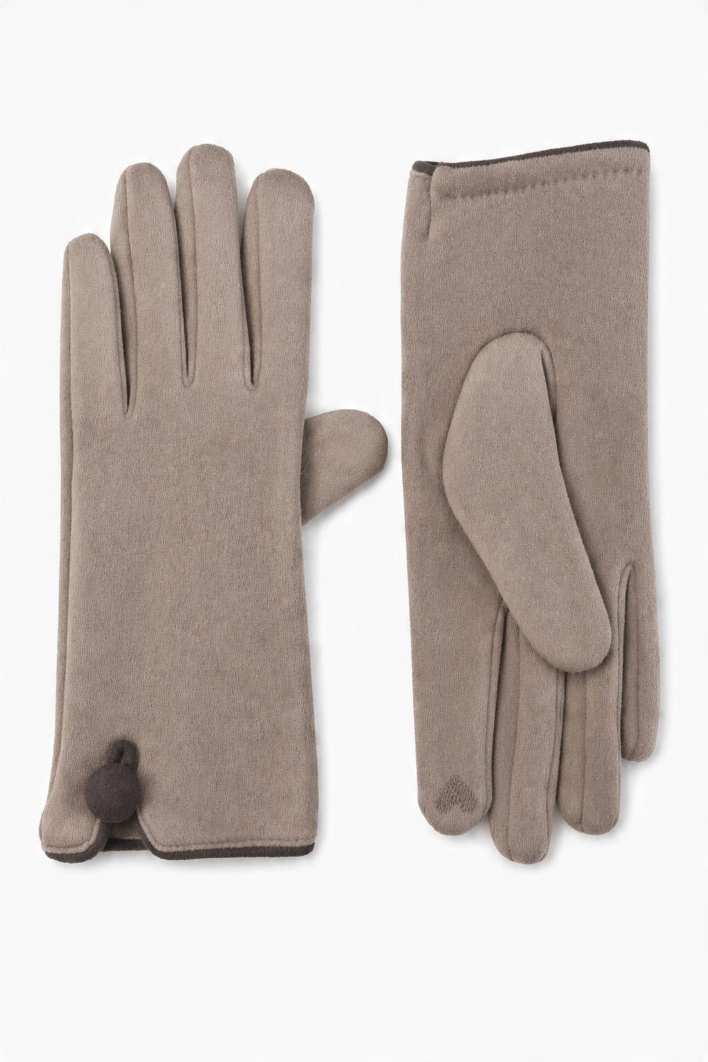 JA208 Taupe Button Cuff Gloves