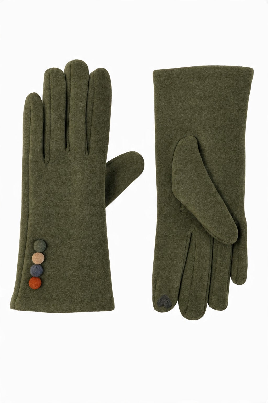 JA350 Olive Button Trim Gloves