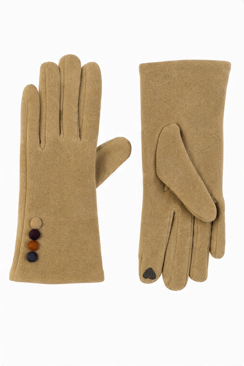 JA347 Camel Button Trim Gloves