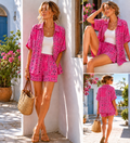IV2526212FU Gauze Cotton Bandana Shorts Fuchsia