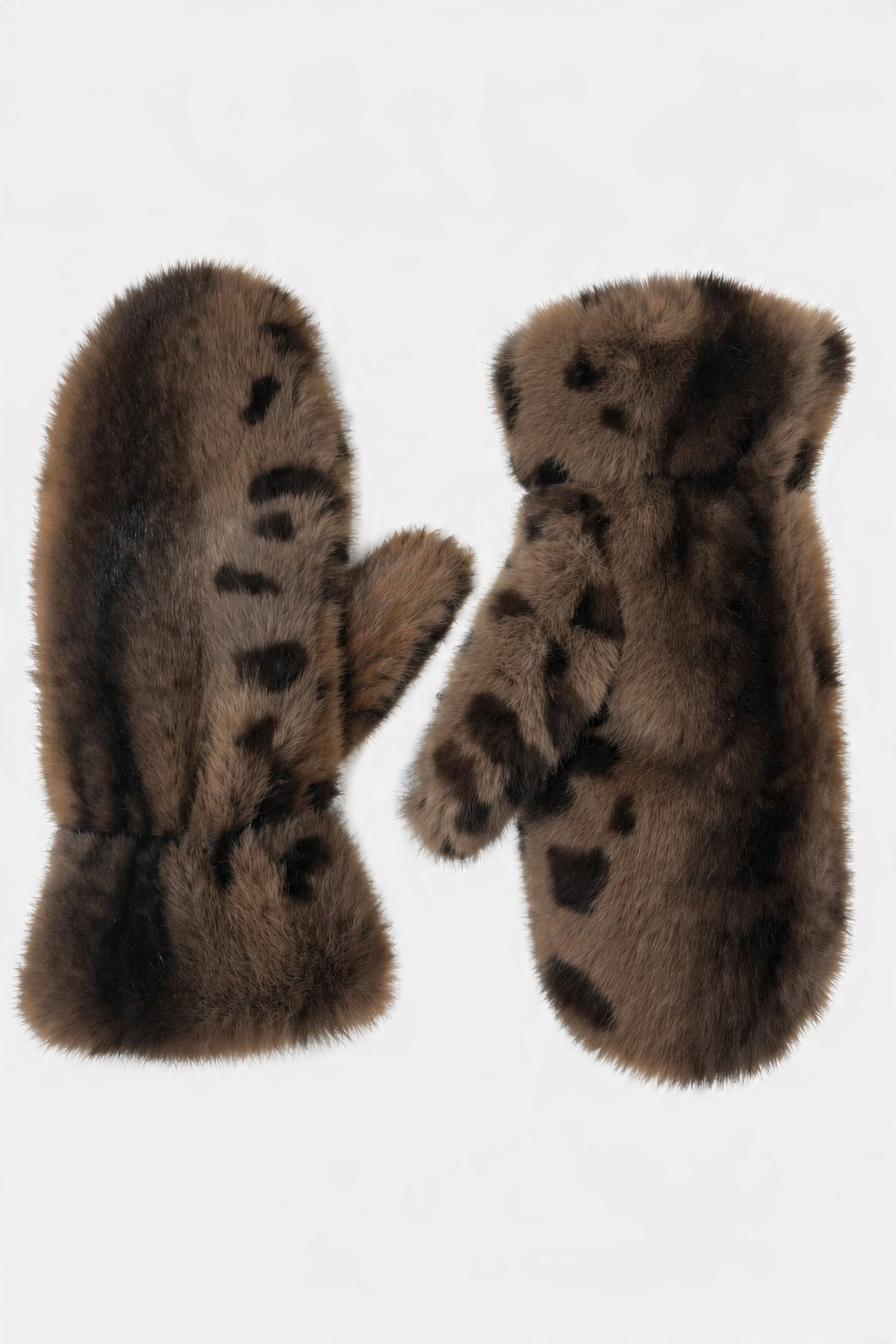 JA260 Taupe Spotted Fur Mittens