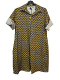 VC24002DLKHA Cotton Geometric Shirt Dress Khaki