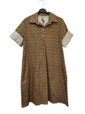 VC24002DLANI Cotton Geometric Shirt Dress Anise Green