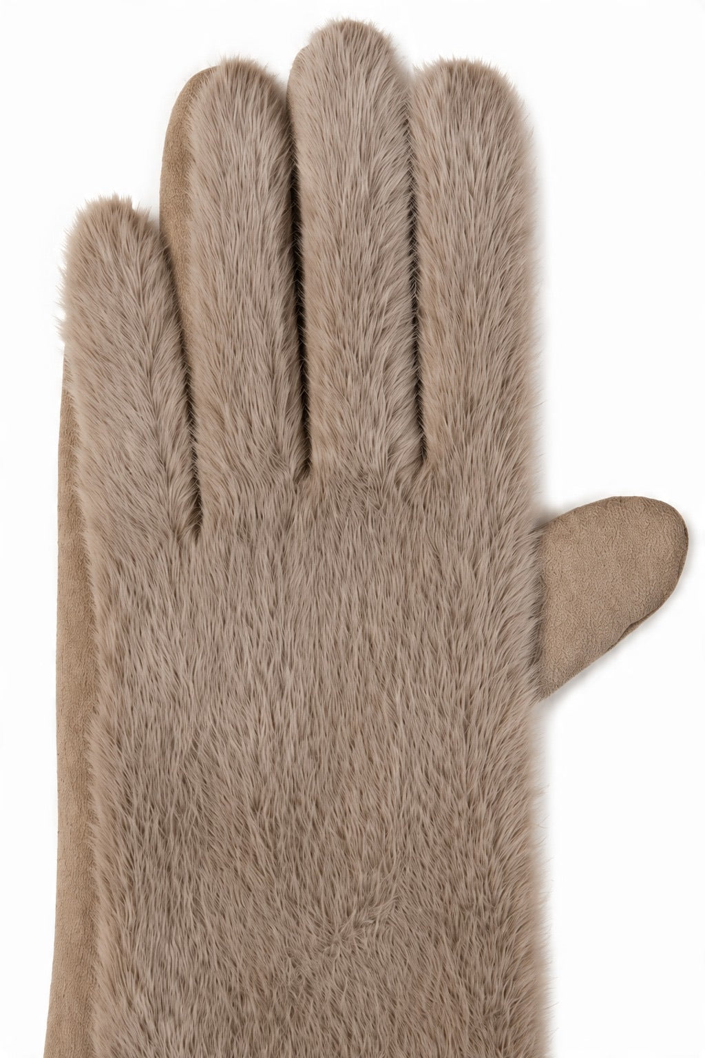JA298 Dark Taupe Plush Fur Gloves