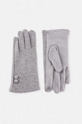 JA290 Light Grey Button Detail Gloves