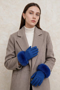 JA344 Royal Blue Fluffy Cuff Gloves