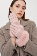 JA341 Pink Fluffy Cuff Gloves