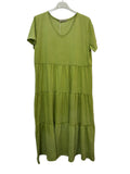 VC2446ANI Cotton V-Neck Dress Anise Green