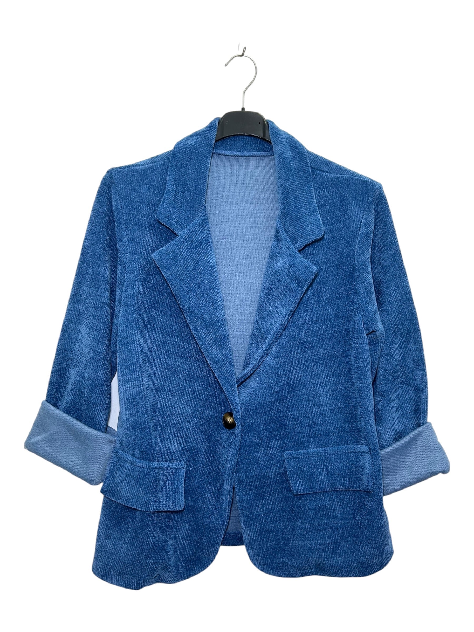 VM59 Denim Blue Velvet Blazer