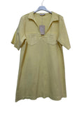 VC6826YEL Cotton Polo V-Neck Dress Yellow