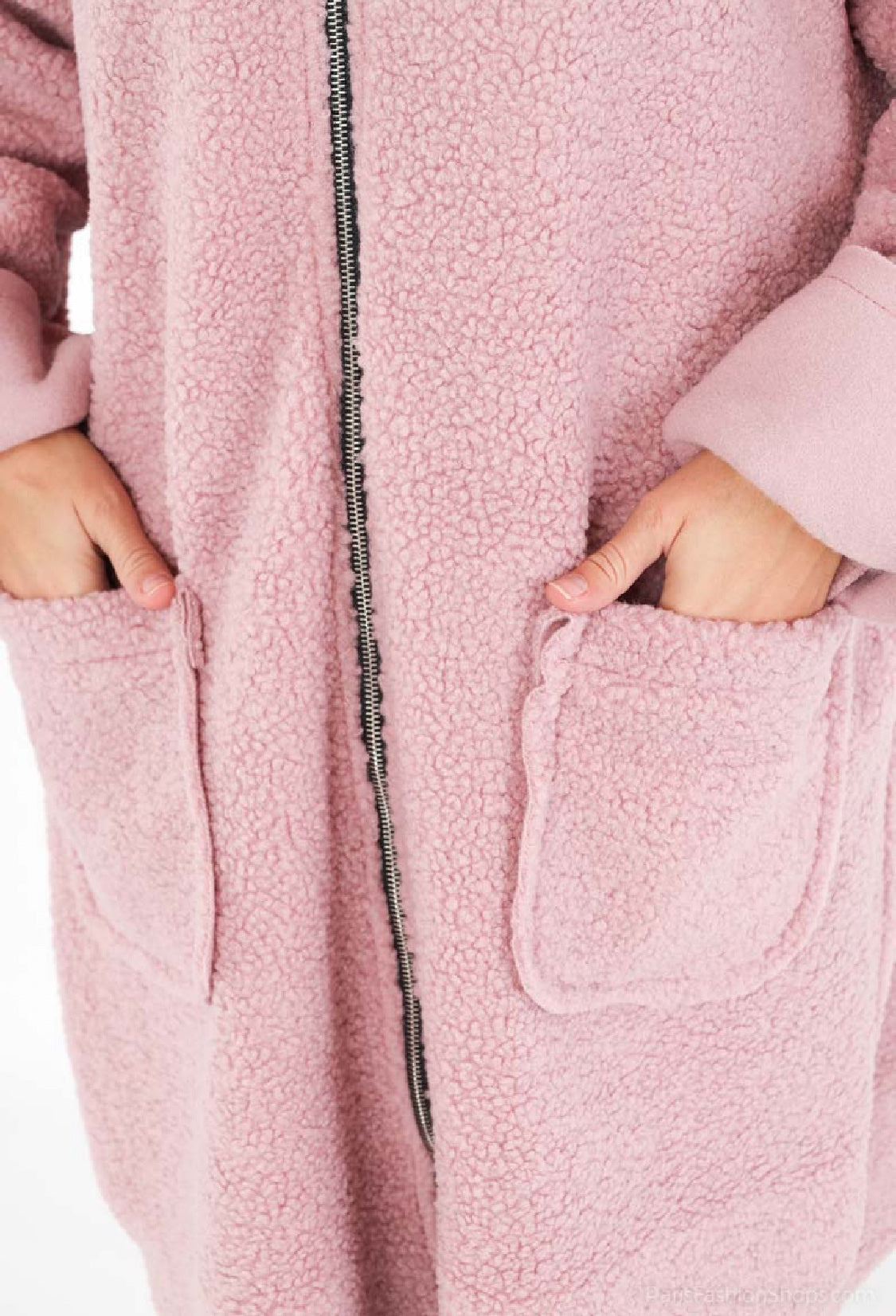 CO44 Pink Hooded Teddy Coat