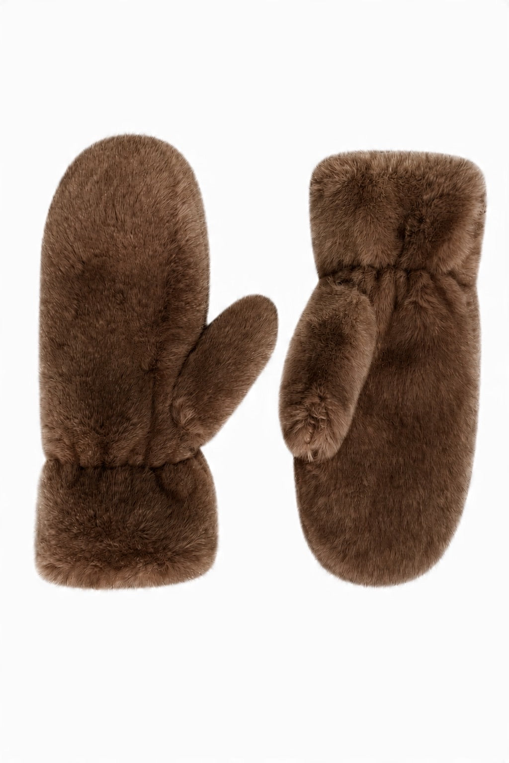 JA313 Taupe Faux Mink Mittens
