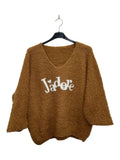 VM83 Camel Adore Print Teddy Sweater