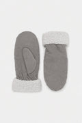 JA195 Grey Sherpa Suede Mittens