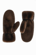 JA314 Brown Faux Mink Mittens