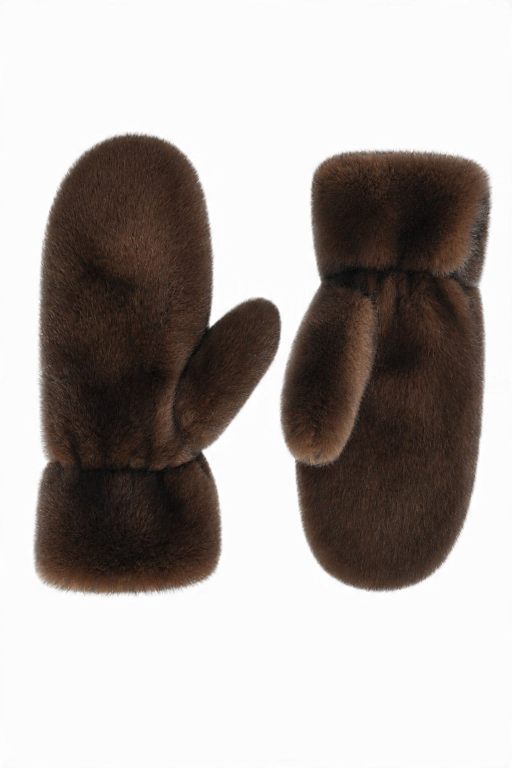 JA314 Brown Faux Mink Mittens
