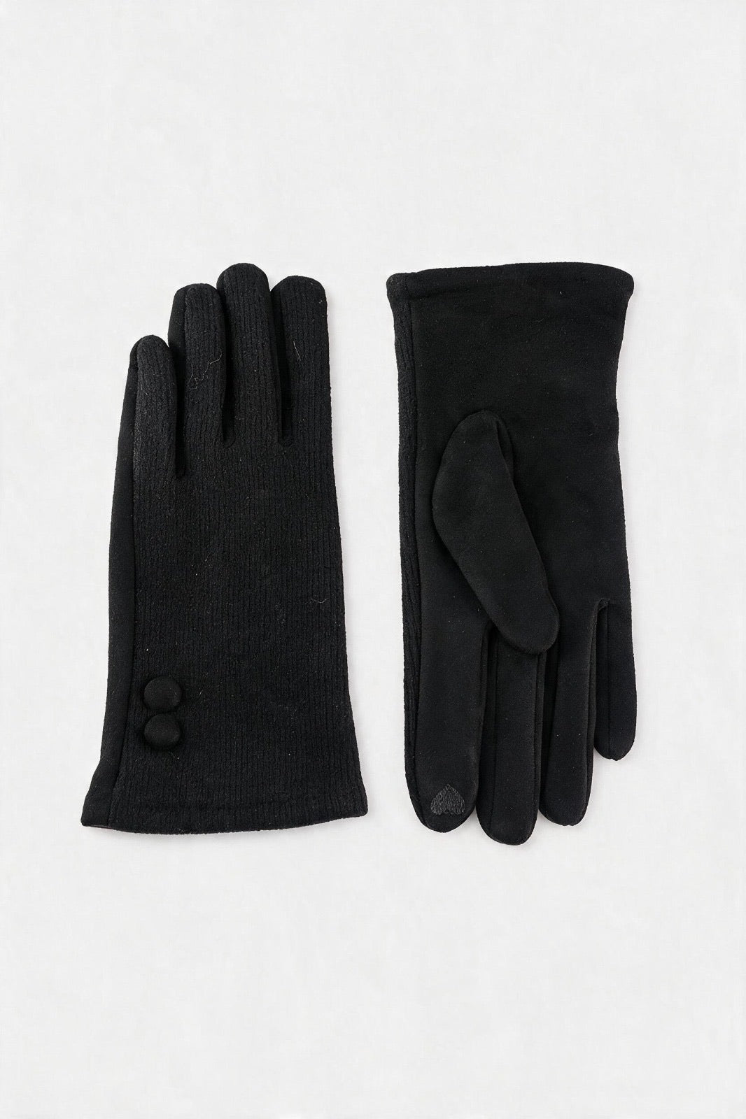 JA288 Black Button Detail Gloves