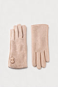 JA301 Camel Button Knit Gloves