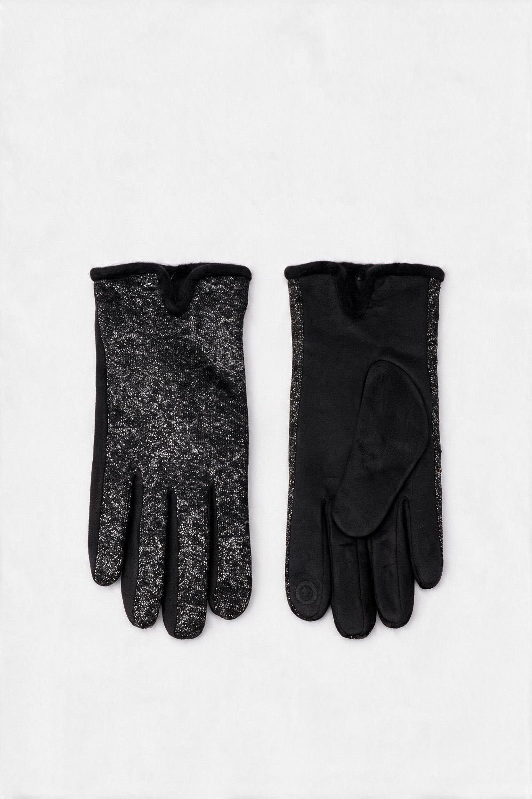 JA277 Black Silver Metallic Gloves
