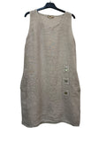 VC1302LBEI Linen Strap Dress Beige