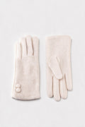 JA300 Cream Button Knit Gloves