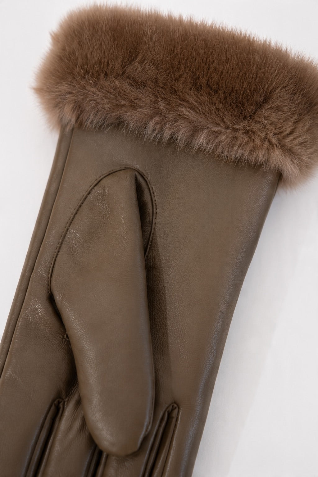 JA280 Taupe Faux Leather Gloves