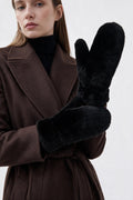 JA308 Black Faux Fur Mittens