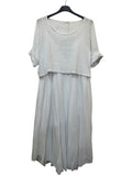 VC2PCSWHI Cotton Two-Piece Midi Dress Set White