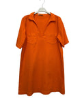 VC6826ORA Cotton Polo V-Neck Dress Orange