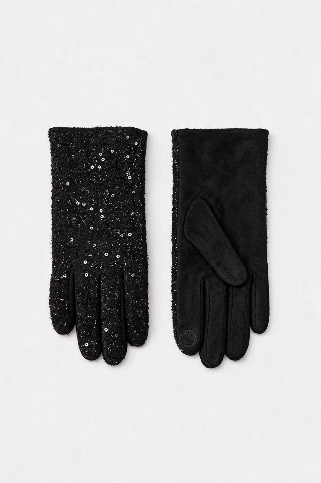 JA396 Black Sequin Gloves