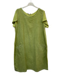 VC9537ANI Cotton-Linen Pocket Dress Anise Green