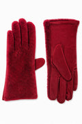 JA229 Red Plush Fur Gloves