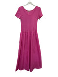 VC842131FUC Two-Tone Midi Dress Fuchsia