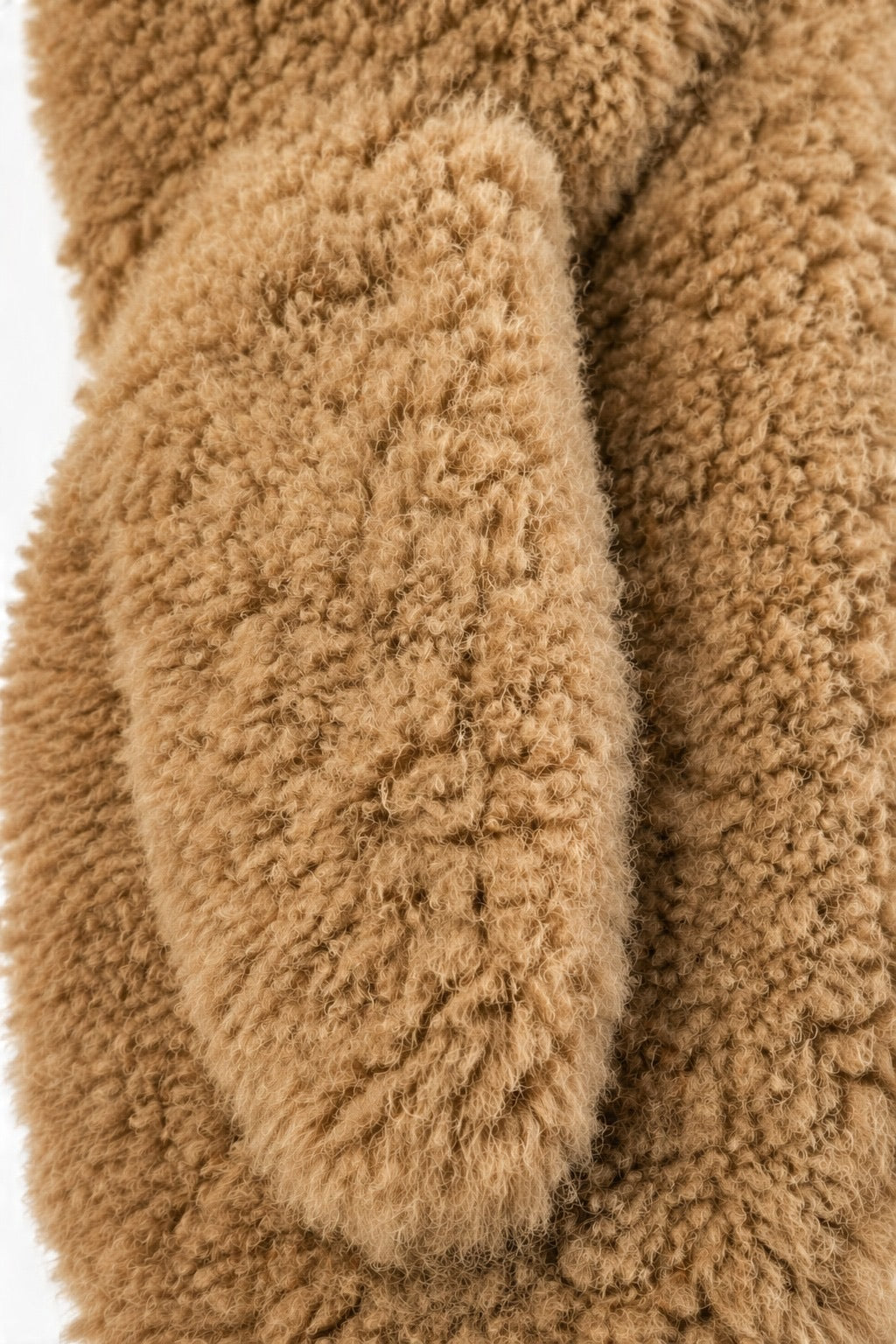 JA320 Camel Curly Teddy Mittens