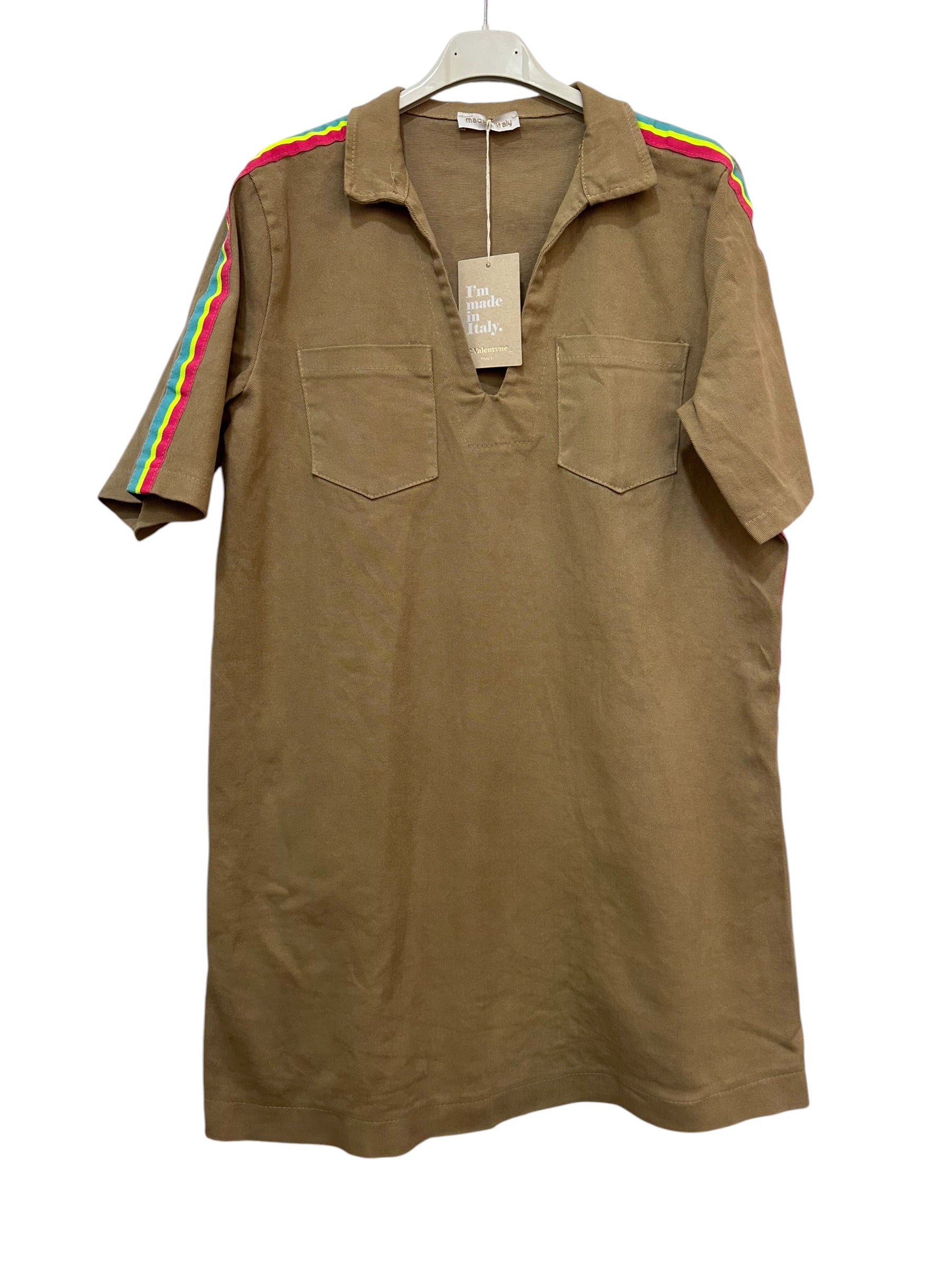 VC68262CAM Cotton Polo Dress Camel