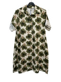 VC24002CKHA Cotton Poppy Floral Shirt Dress Khaki