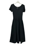 VC842131BLA Two-Tone Midi Dress Black