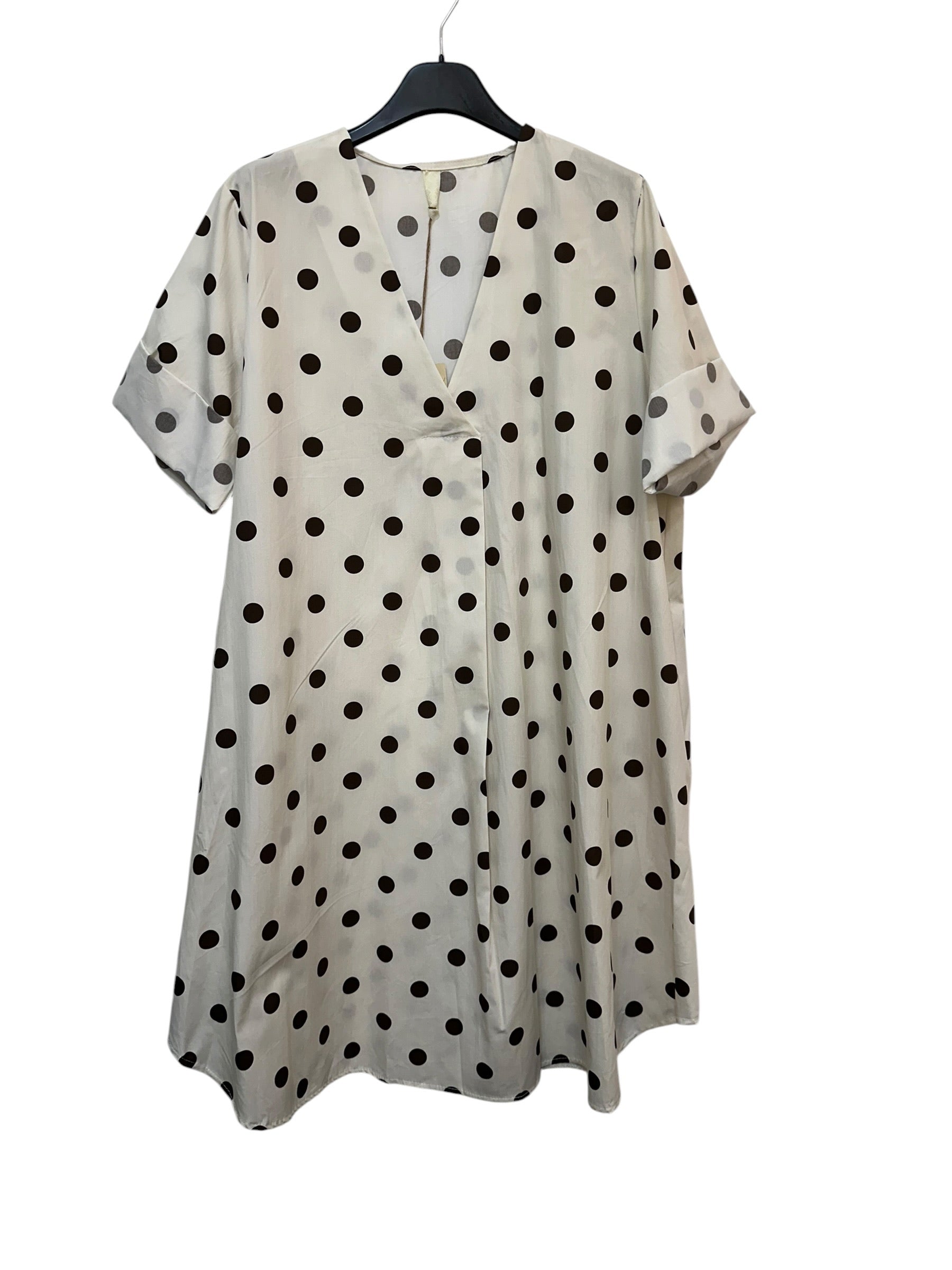 VC802317ECR Cotton Polka Dot Dress Ecru