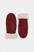 JA196 Wine Sherpa Suede Mittens