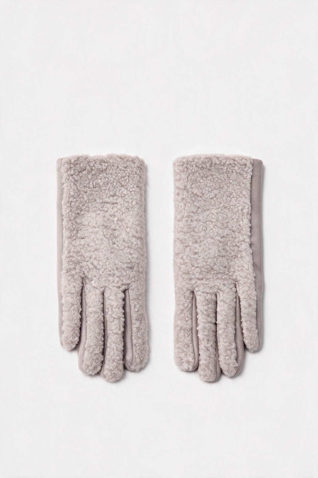 JA338 Light Grey Teddy Gloves