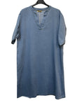 VC59699LIG Denim V-Neck Dress Light Blue