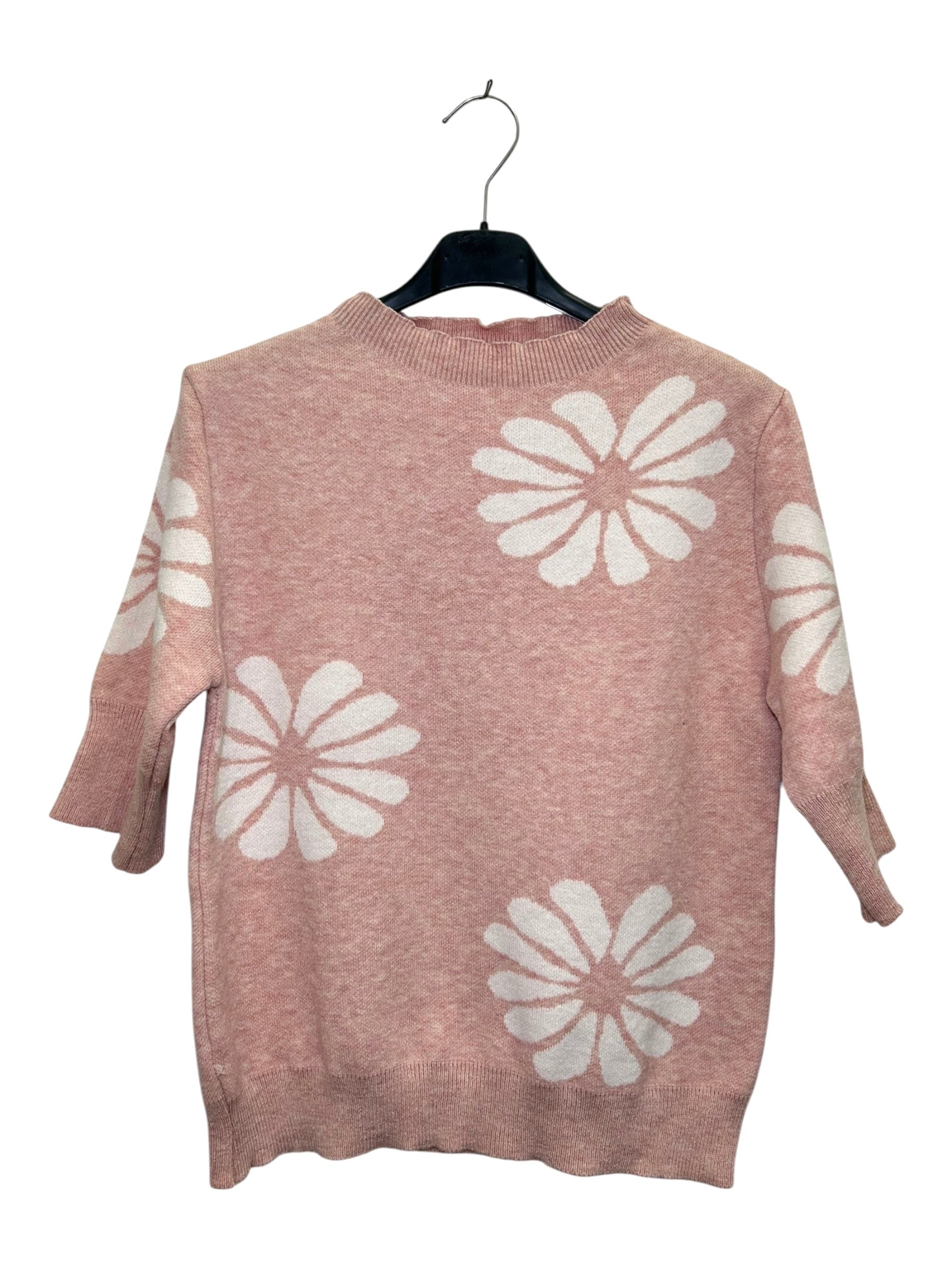 VM62 Pink Floral Print Sleeveless Sweater