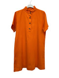 VC68231ORA Cotton Victorian-Collar Tunic Dress Orange