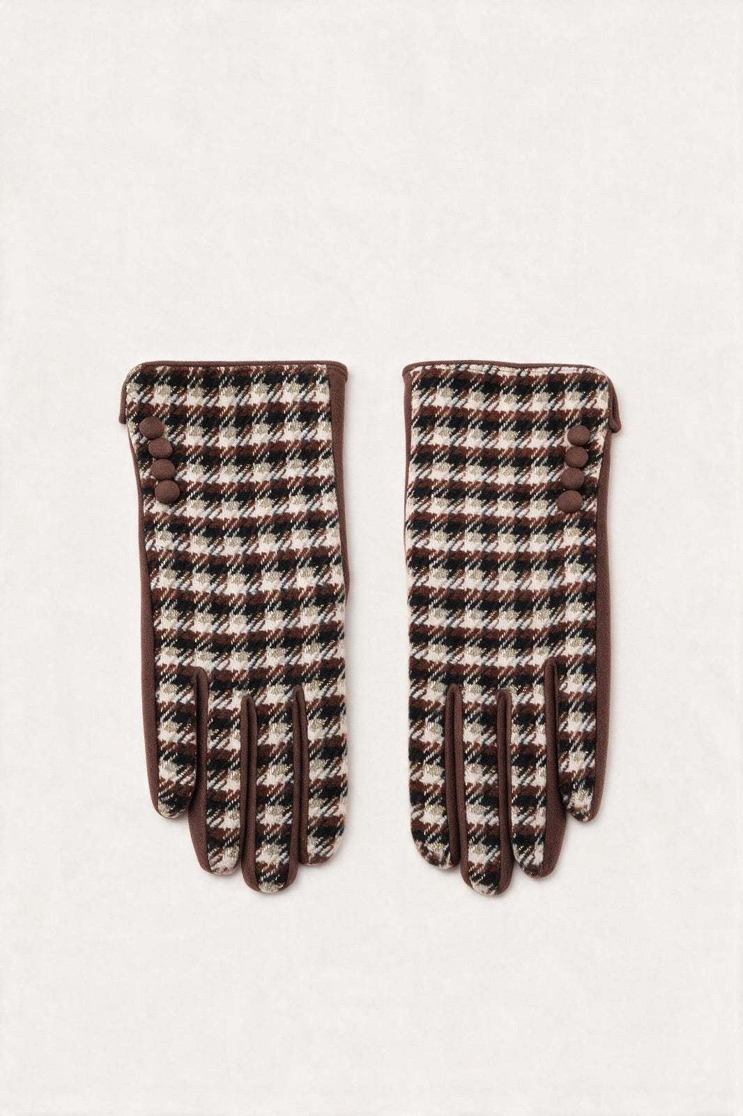 JA405 Brown Gingham Gloves
