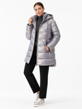 SF003 Metallic Hooded Puffer Coat