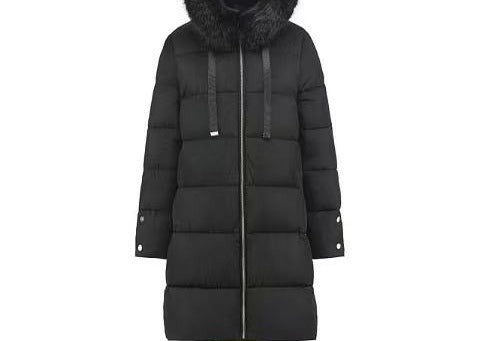 SF004 Fur-Trim Hooded Puffer Coat