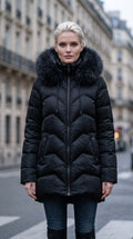 SF009 Fur-Hood Puffer Coat